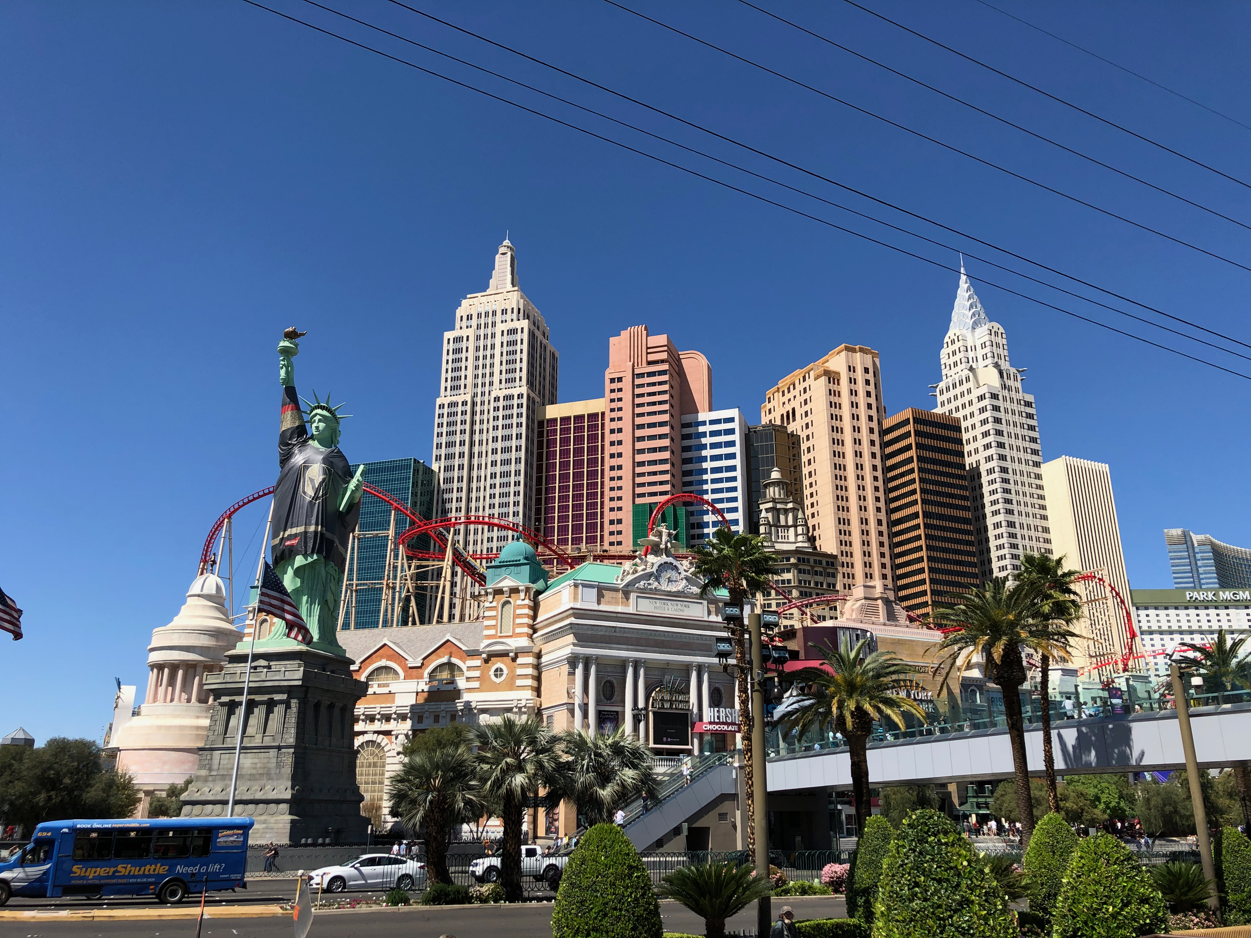 Blick auf das New York Hotel in Las Vegas