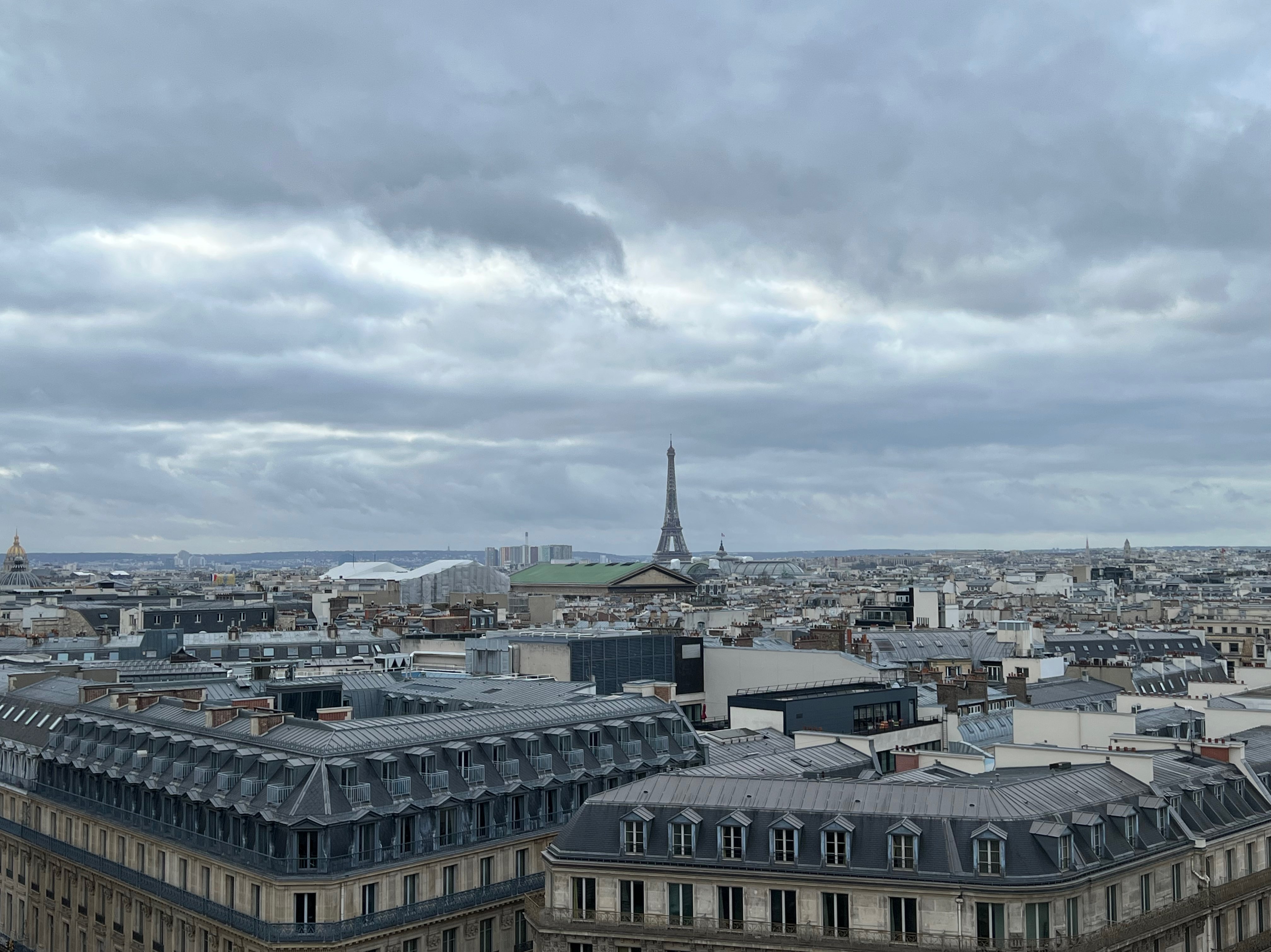 Blick von den Galeries Lafayette auf den Eifelturm